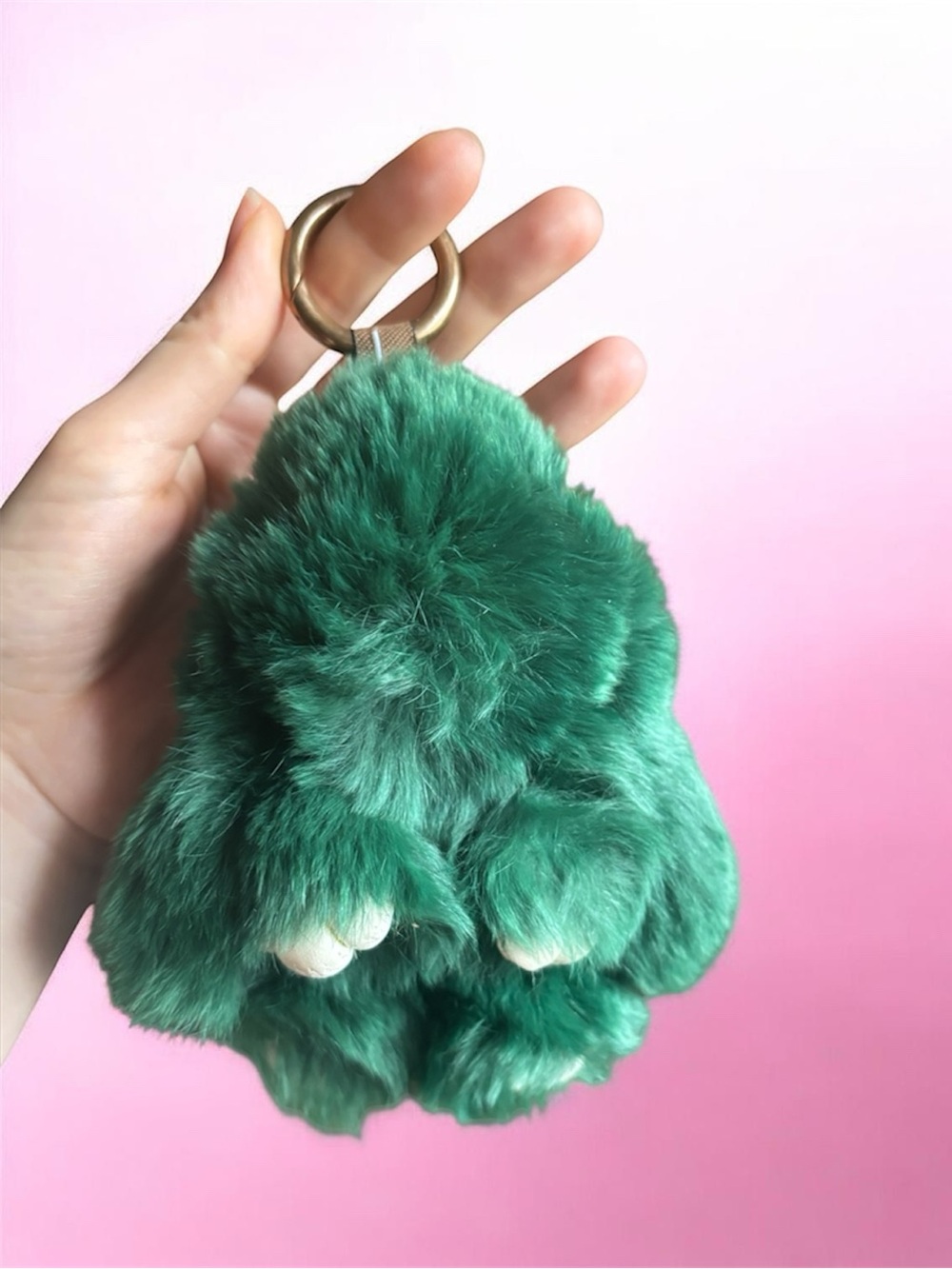 Hop Into Style: The Ultimate Fluffy Emerald Bunny Charm!